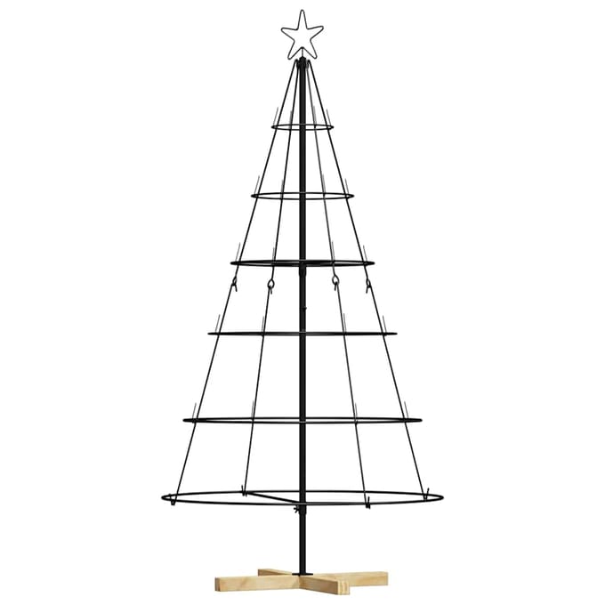 vidaXL - Metalen - kerstboom - met - standaard - KUOPIO - 150 - cm - Staal - Zwart