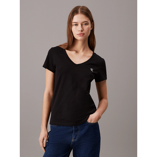 Calvin Klein CK borduursel rekbare V-hals CK Black dames XXS