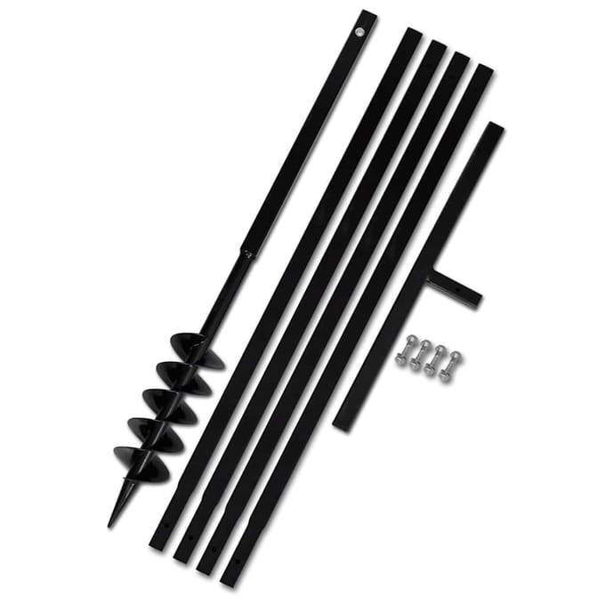 vidaXL - Grondboor - 100 - mm - met - 5 - m - verlengstuk - Staal