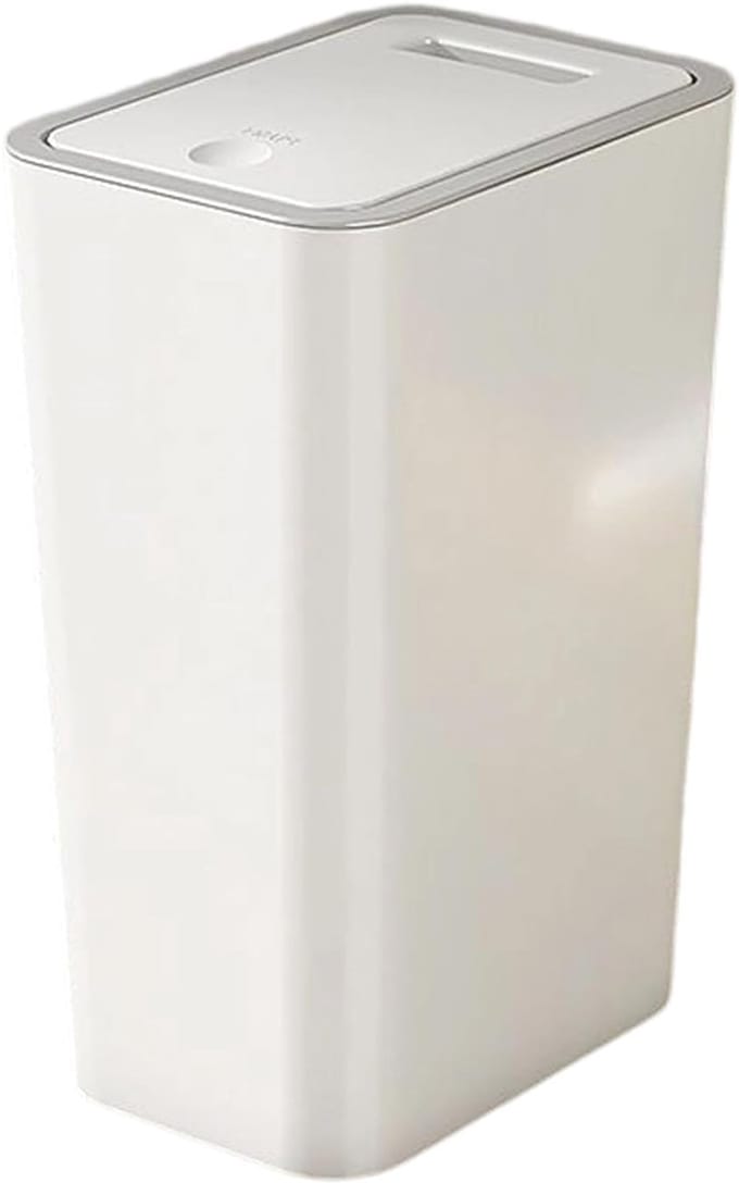 Badkamer Prullenbak - Afvalemmer Met Deksel - Compact Afvalbeheer - Slank Ontwerp - 10 Liter