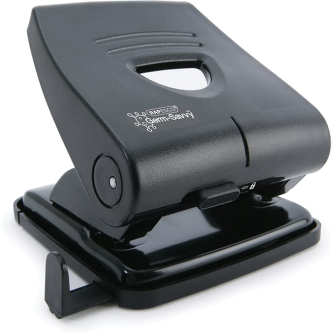 Perforator Rapesco PF827PB2 2-gaats Antibacterieel 30 vel Zwart | Doos a 1 stuk