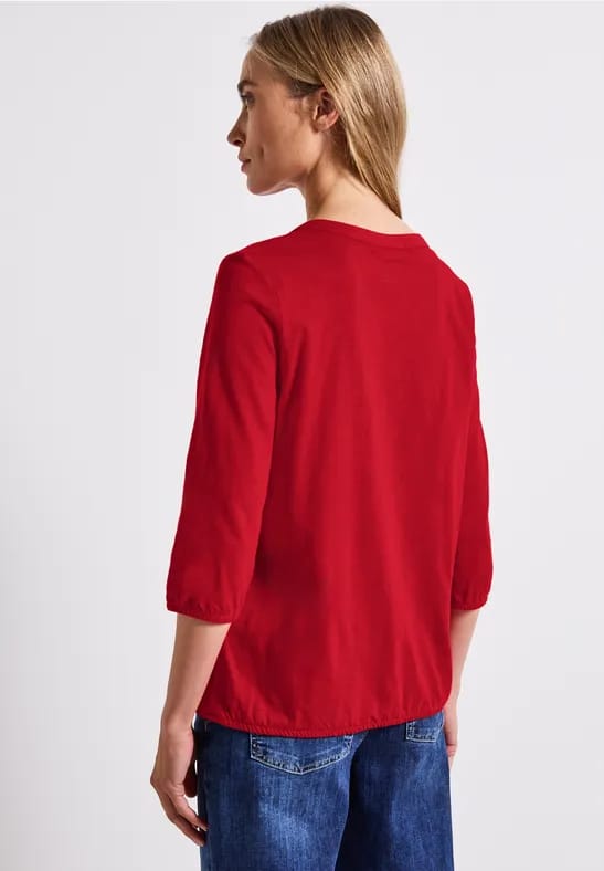 Shirt van jersey met gespleten hals