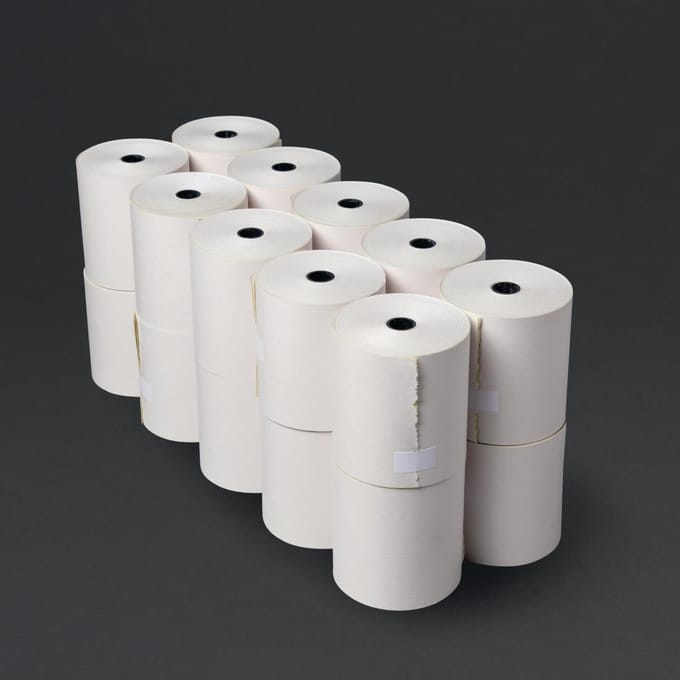 Olympia Printerrol 2-Laags Wit/Geel 76 x 70mm (20 stuks)