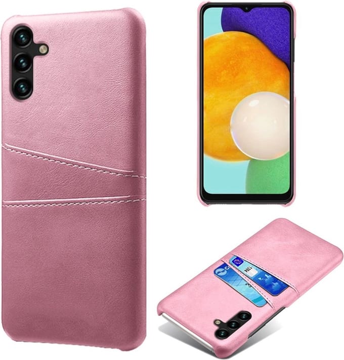 Backcover met Opbergvakjes + PMMA Screenprotector voor Galaxy A14 4G/5G _ Roze Goud
