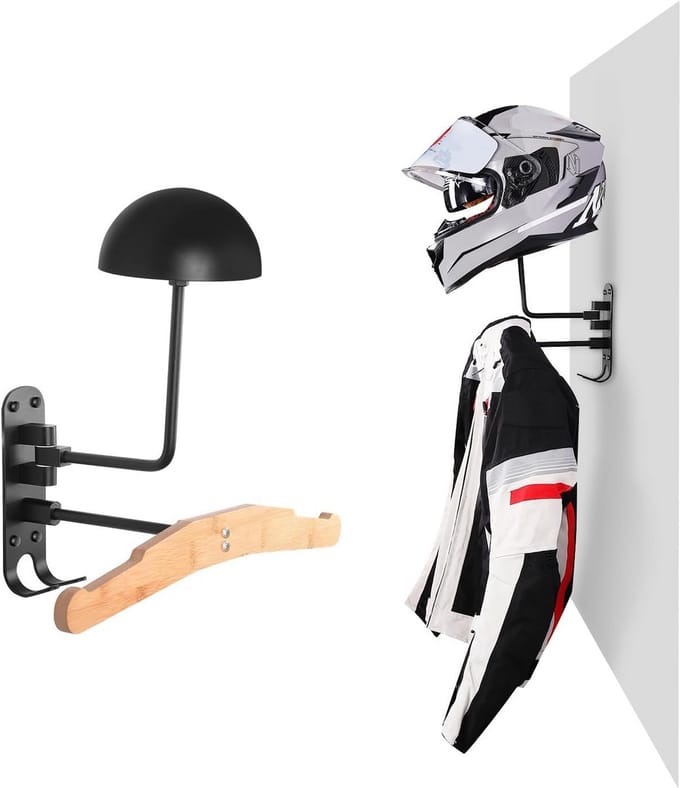 Wandmontage Helmhouder voor Motorfiets - Aluminiumlegering Hoedhouder