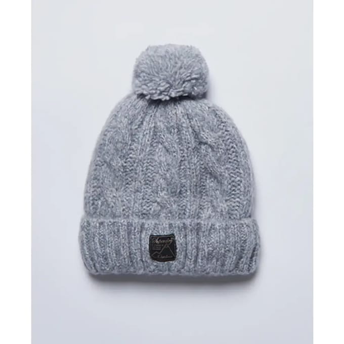 Superdry Dames Kabelbeanie van tweed
