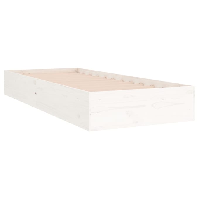 vidaXL - Bedframe - massief - hout - wit - 90x190 - cm