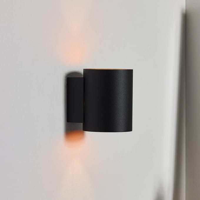 Lucide Wandlamp Xera, zwart, Ø 8 cm, downlight, aluminium