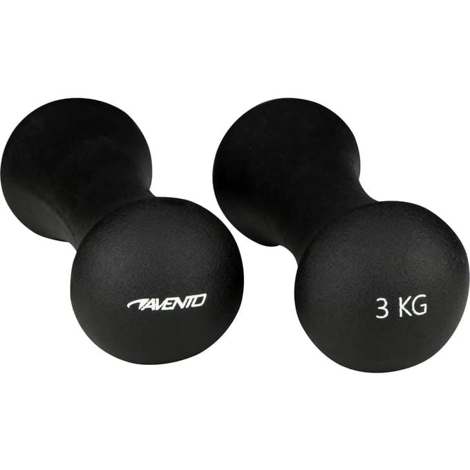Avento Handgewicht Set - Bone - 2x 3 kg - Zwart