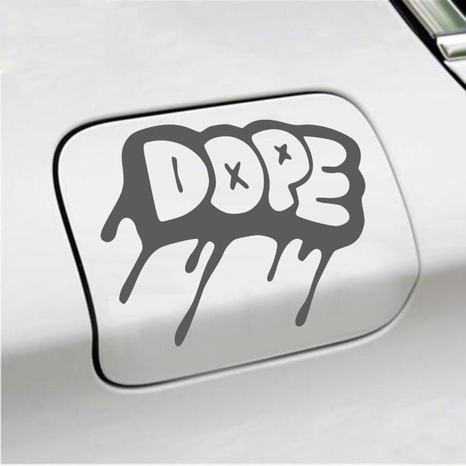 Bumpersticker - Dope - 12,3 X 14,8 - Antraciet