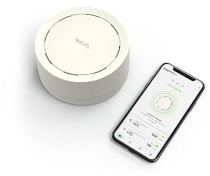 Luchtkwaliteitsmonitor met CO2-detector en Temperatuur Sensor - Slimme Thuis, Compatibel met Alexa