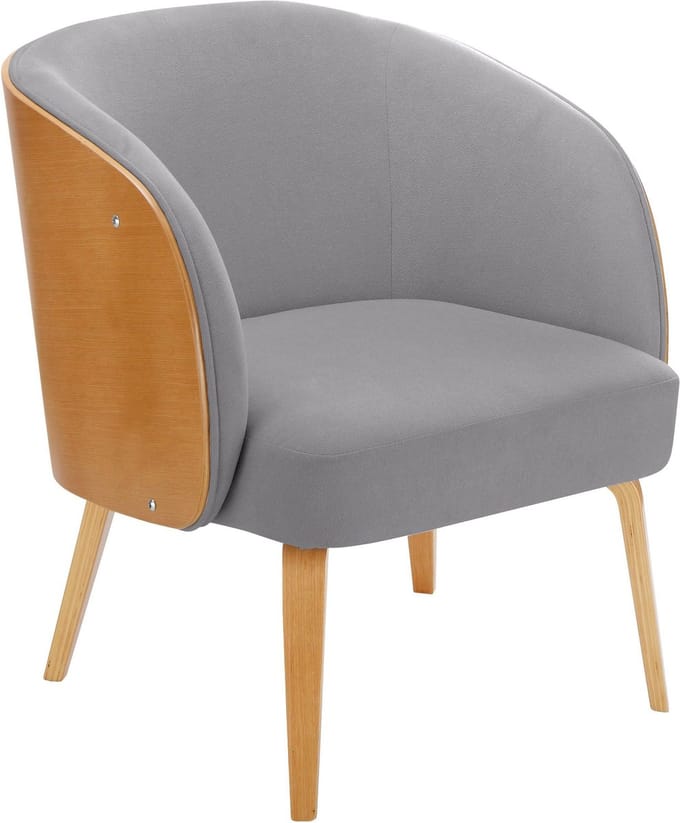 Alzey-Fauteuil in zachte stof grijs