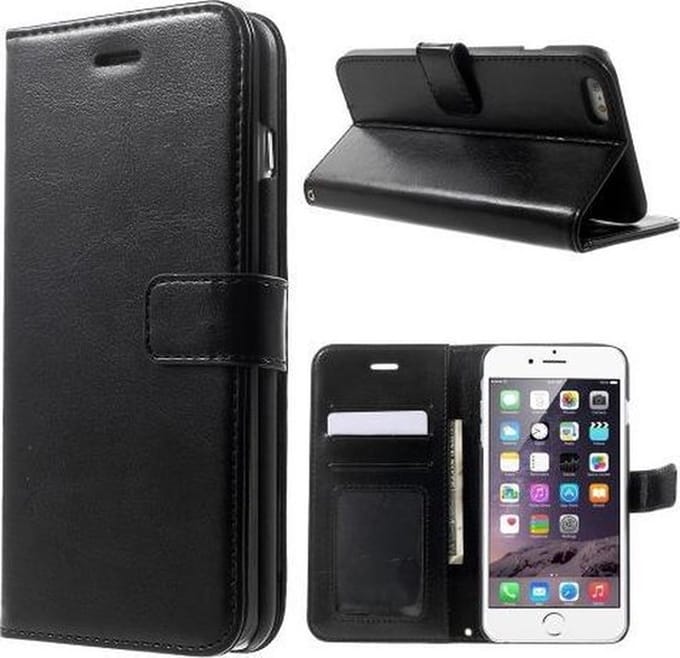 Portemonnee Book Case Hoesje Zwart Geschikt voor: iPhone 4 / 4S