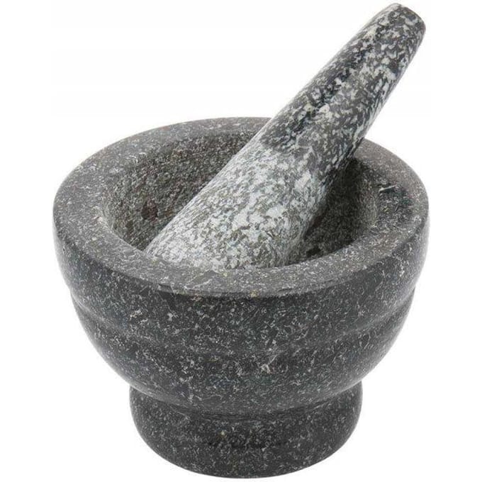 Marmeren vijzel met stamper Ø12x8cm
