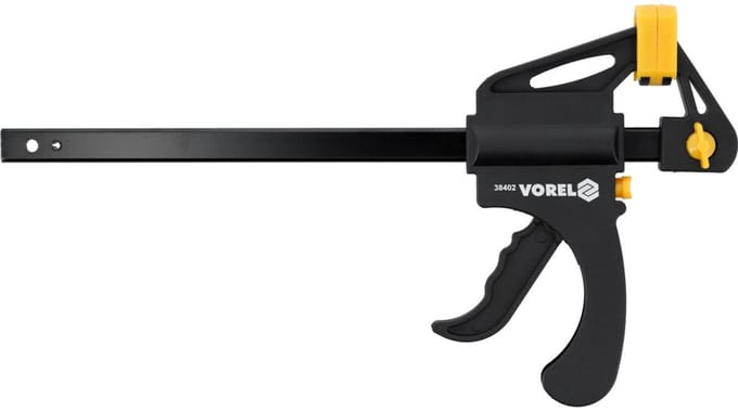 Vorel - F-type Snelklem - 200mm - Ergonomische Handgreep - Staal en Kunststof