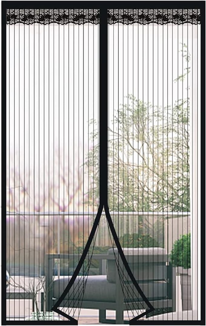 Zwart magnetisch muggennet, 70x200cm
