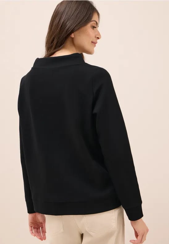 Shirt met structuur en trechtervormige hals