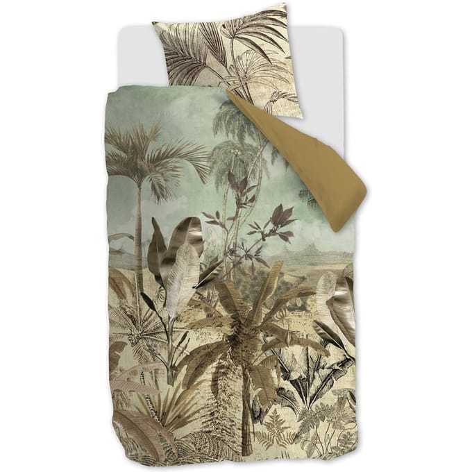 Beddinghouse Banda dekbedovertrek - Eenpersoons - 140x200/220 - Groen