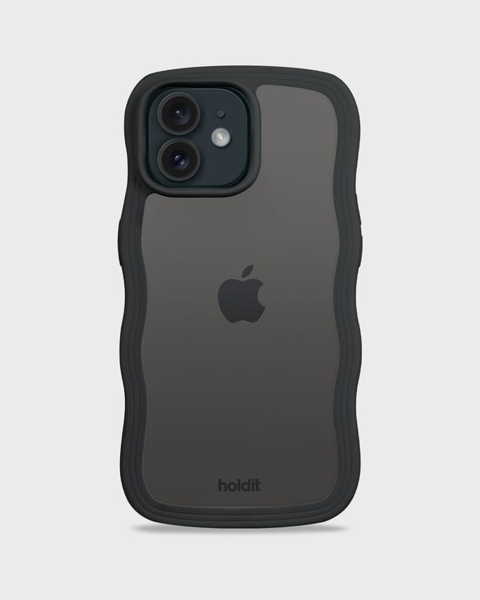 Phone Case Wavy Black/Transparent iPhone 12