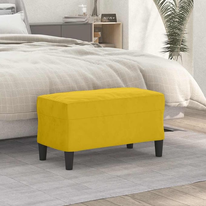 vidaXL - Bankje - 70x35x41 - cm - fluweel - geel