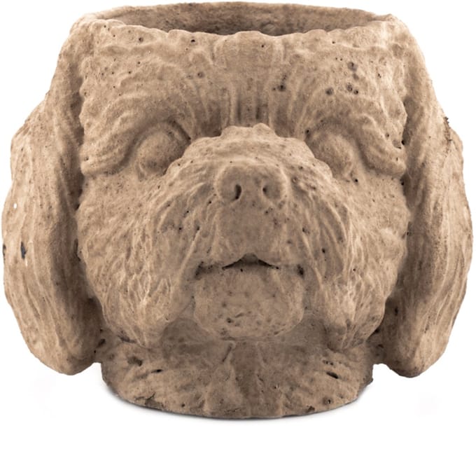 HomeBound by KY | Aardewerk bloempot hond beige S | bloempot | pot