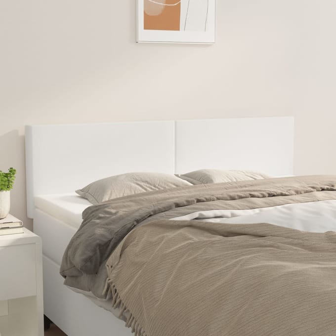 vidaXL - Hoofdborden - 144x5x78/88 - cm - kunstleer - wit