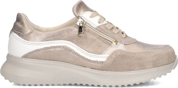 Waldläufer Janka Sneakers - Leer - Dames - Goudkleurig - Maat 42
