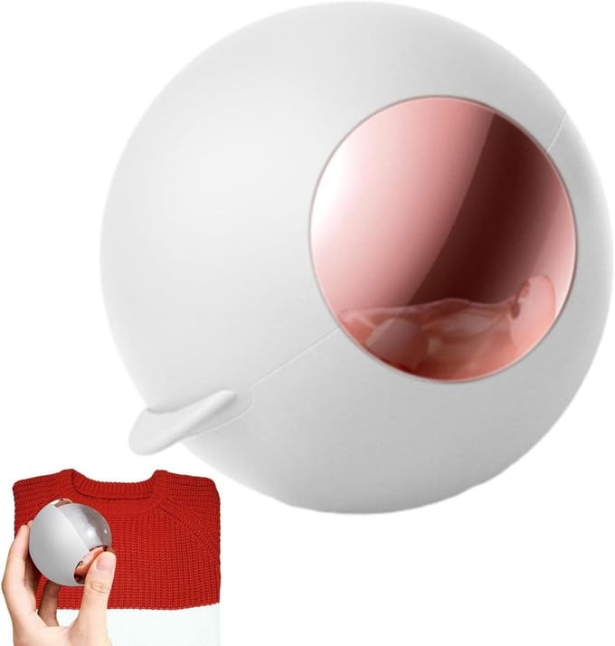 Haarverwijderaar Bal - Pluisroller Reiniger - Kleding Onderhoud - Wasbaar Herbruikbaar - 6.8 cm Diameter - Wit