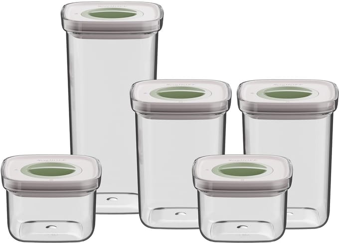 LEO 5-delige smart seal voedselcontainer set - Transparant -