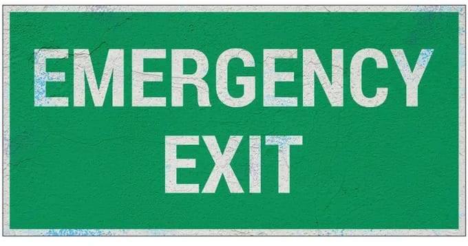 Emergency exit bord | Forex Re materiaal | 20 x 10 cm