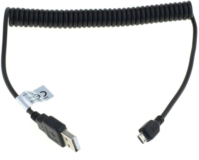 OTB Datenkabel Micro-USB - Spiralkabel - schwarz