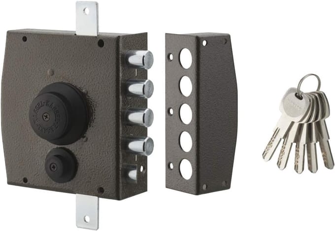 Deurslot - Cilinderslot - Toegangsdeur Beveiligen - Driepuntssluiting - 5.5 x 15.4 cm