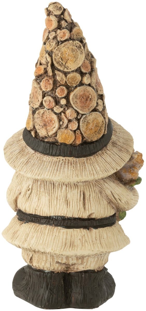 J-Line figuur Kabouter - hout - polyresin - naturel - small