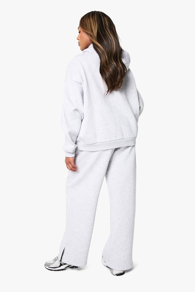 boohoo Dames Plus Rope Contrast Trainingspak met trekkoord | Ash Grey | Maat: 26