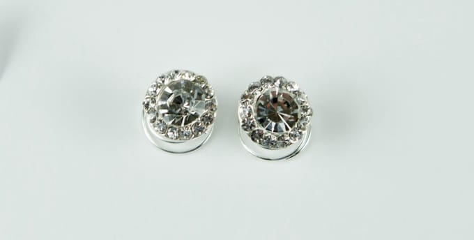Curlies bol rozet met 14 mini strass points