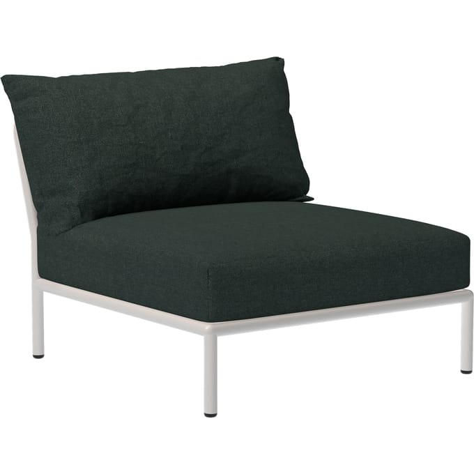 HOUE LEVEL 2 Loungestoel Gedempt wit - Sunbrella Heritage alpine green