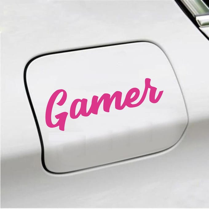 Bumpersticker - Gamer - 6 X 18 - Roze