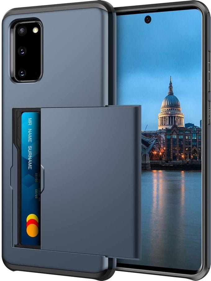 Backcover geschikt voor Samsung Galaxy S20 FE - Donkerblauw - Hard PC - Pasjeshouder