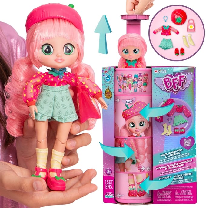 Cry Babies BFF - Modepop ELLA Tiener + accessoires, ORIGINELE pop GROOT 20 cm