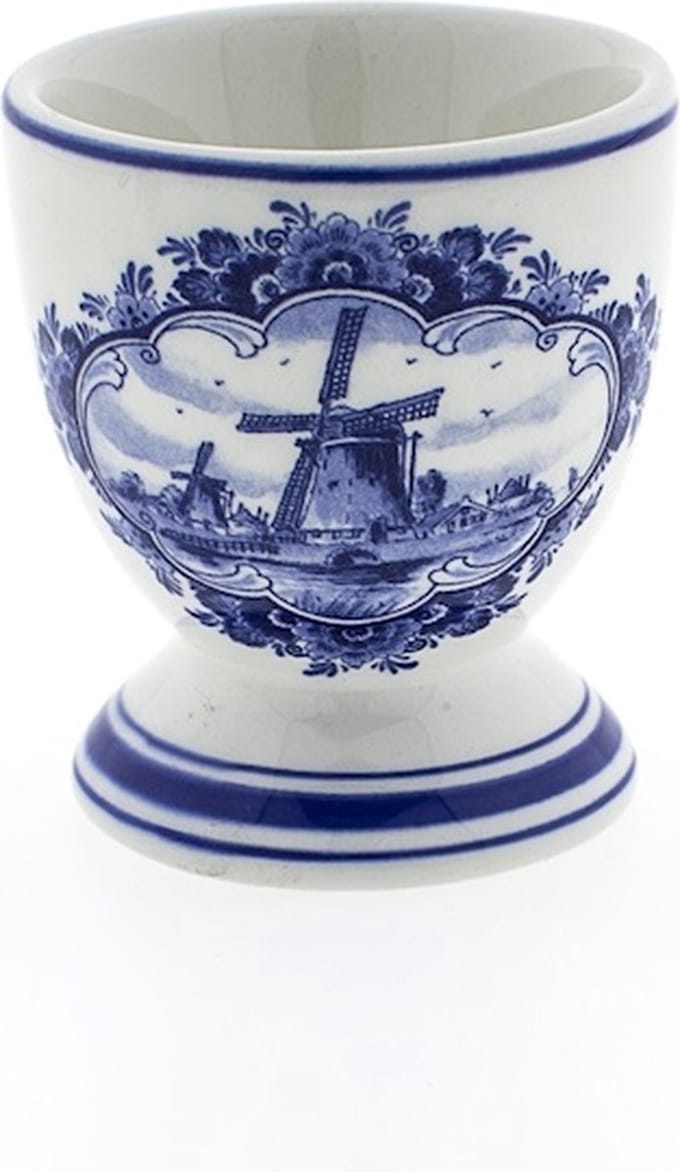 Heinen delfts blauw eierdopjes molen 2 stuks