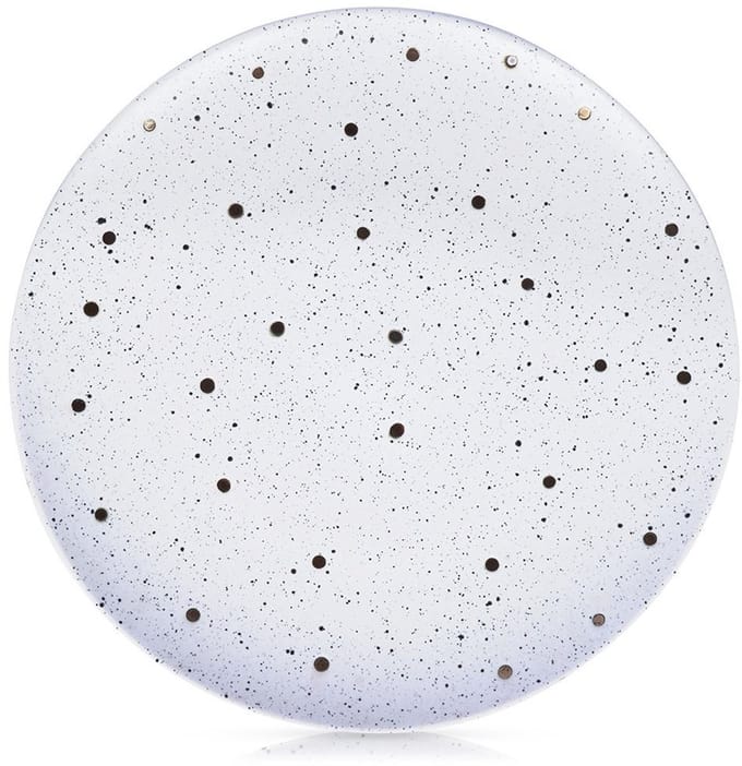 Siaki Collection - Platte Keramische Dinerbord - 26,5 cm - Mat Wit - Gouden Accenten