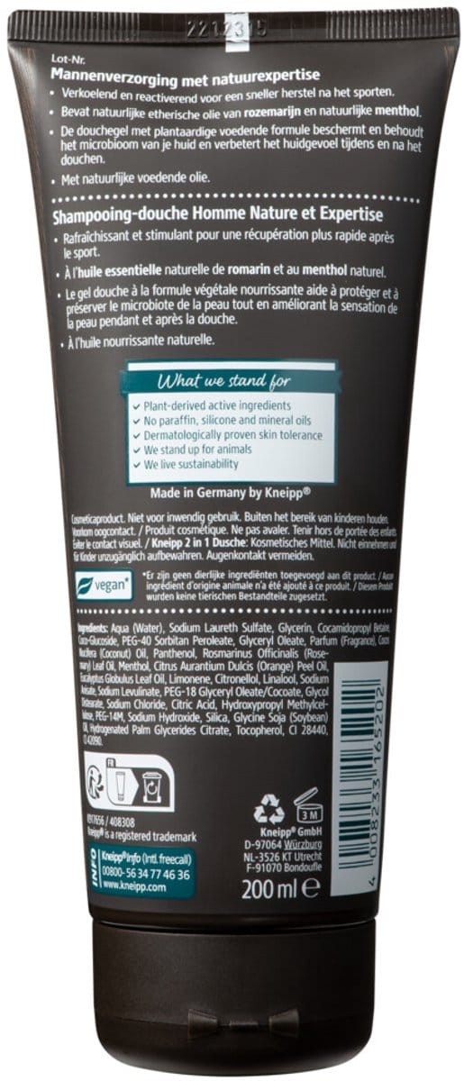 Kneipp - Douche Men 2-in-1 Sport - 3 x 200 ml - Voordeelverpakking