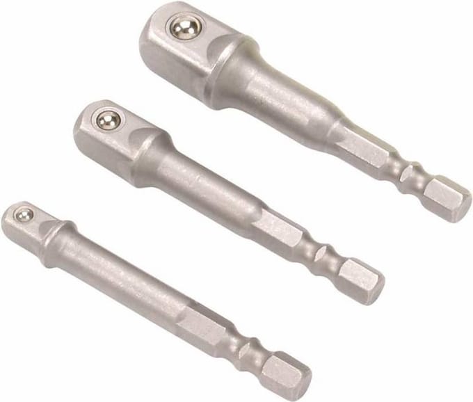 Benson Verloopset voor boormachines - 3 adapters - kogelvergrendeling - 65-70 mm