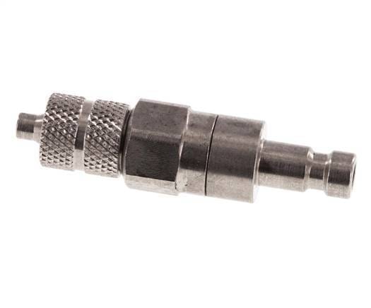 RVS DN 2.7 (Micro) Luchtkoppeling Insteeknippel 3x4.3 mm Push-On Double Shut-Off - CLP2-N-S-SV-3
