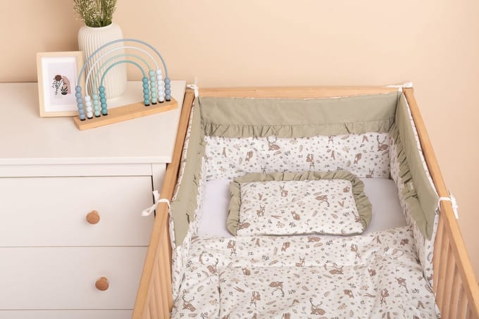 Sensillo bedbumper – bed zijbeschermers – Bedomrander ledikant 180×30-Forest