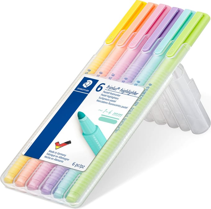 STAEDTLER triplus textsurfer tekstmarker- Box 6 st pastel