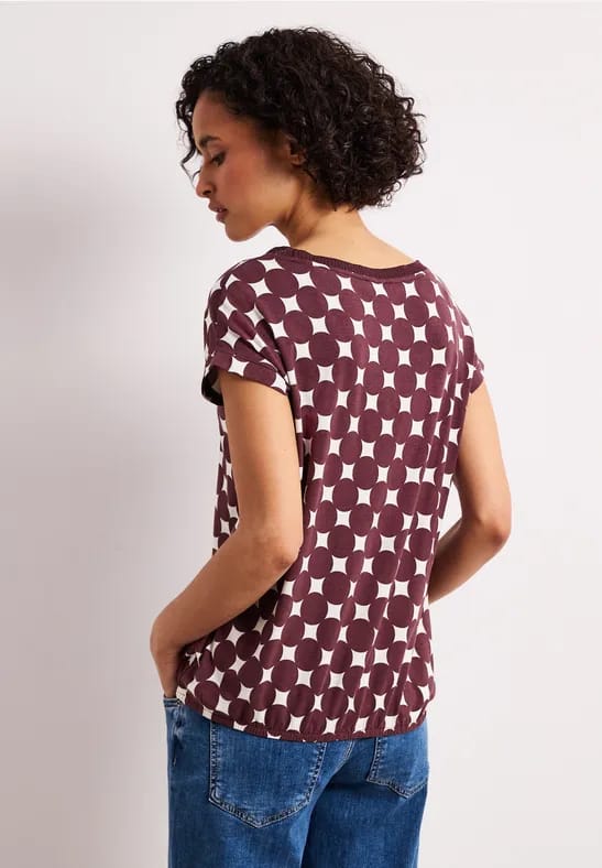 Shirt met boothals en print