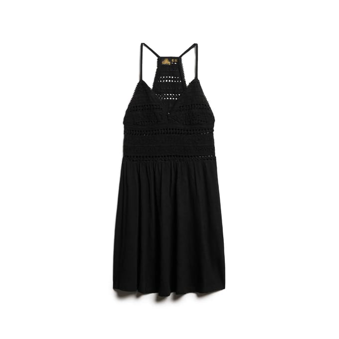Superdry - Jersey min-jurk met kanten details - Dames - Jurken