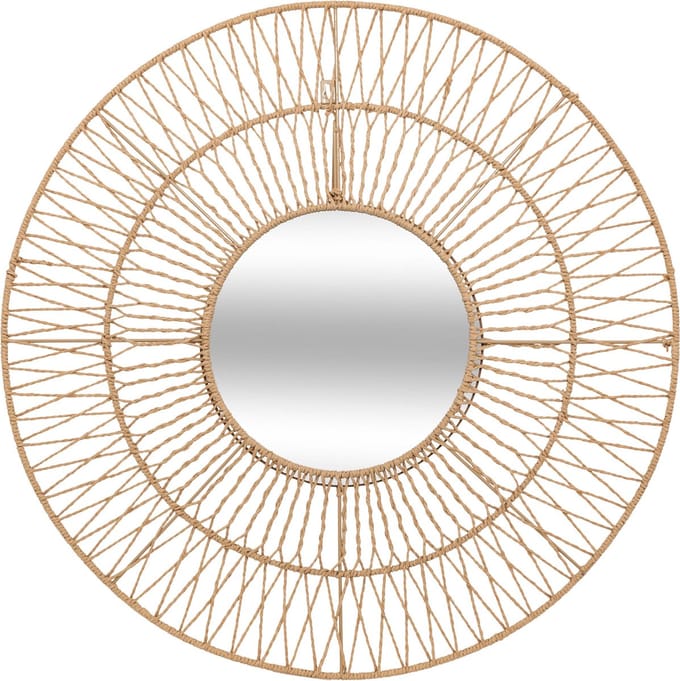 Atmosphera Touwspiegel - Ø75cm - Spiegel Ø29cm - Beige