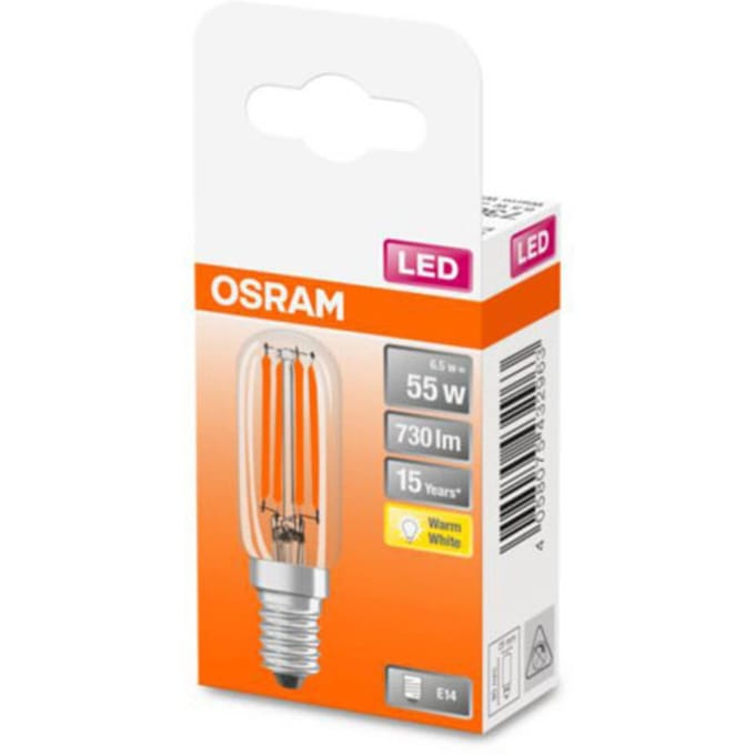 Osram LED spot T26 6,5W/827 (55W) filament Transparant E14